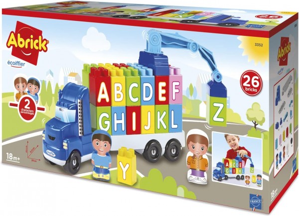 Abrick Lastwagen mit ABC- / Spielbausteinen, 28 cm