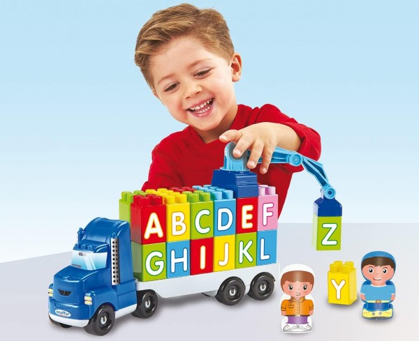 Abrick Lastwagen mit ABC- / Spielbausteinen, 28 cm