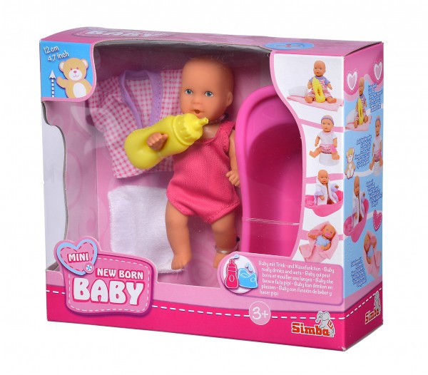 Mini New Born Baby Set / Trink-und Nässfunktion, Badewanne