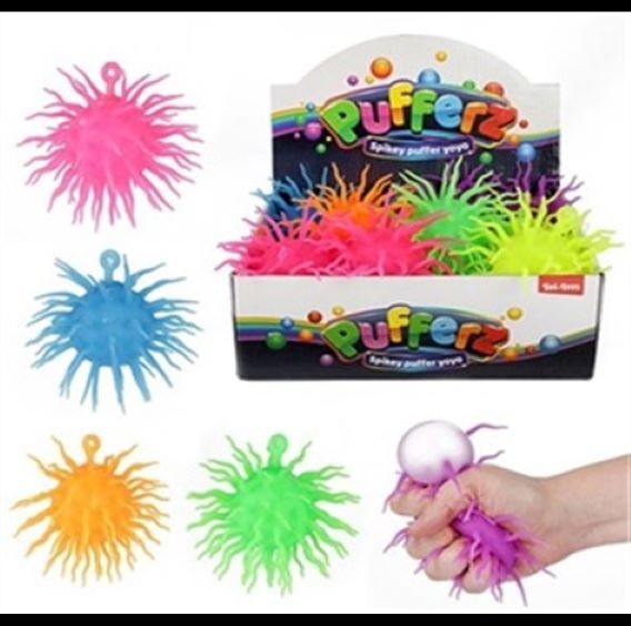Quetsch-Ball Spikey / 6-fach sortiert im Display