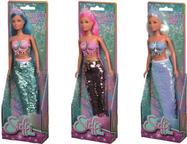 Steffi Colour Swap, Meerjungfrau / Ankleidepuppe 29 cm/Zub.
