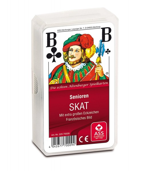 Senioren Skat-Spiel im Kunststoff- / Etui, Französisches Bil