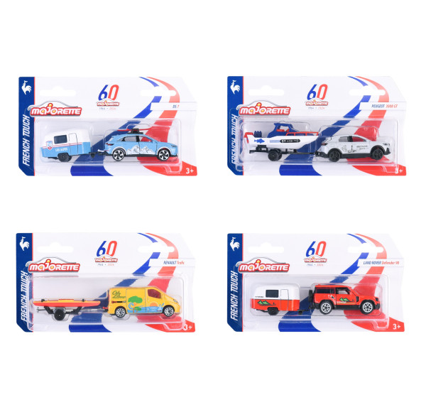 MAJORETTE Fahrzeug mit Anhänger / 13 cm / 4-fach sortiert