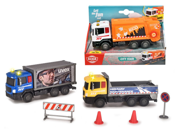 City Team, 17 cm, 3-f. sort. / Licht und Sound