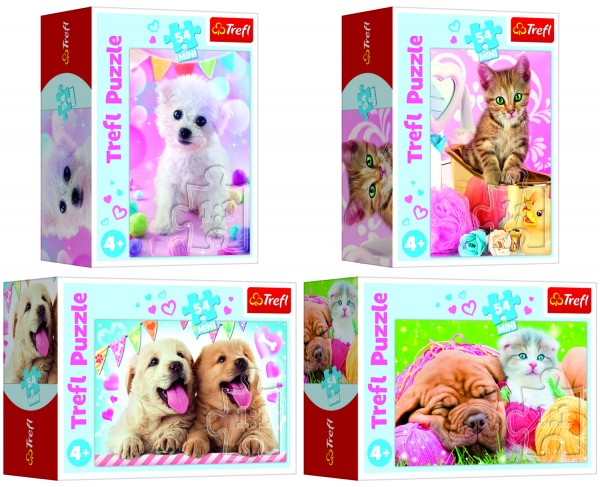 Mini-Puzzle, sortiert im Display / 54 Teile