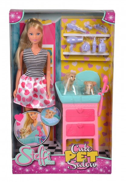 Steffi Cute Pet Salon / Ankleidepuppe 29 cm / Zub.