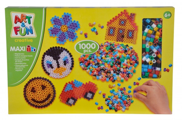 Art&Fun Maxi Bügelperlen-Set / 1.000 Perlen und Zubehör