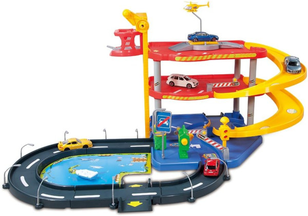 BURAGO Parking Playset, Garage, / 2 Autos, 85x69x43 cm