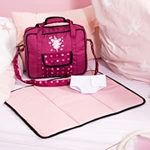 Pflegetasche Bordeaux / Wickeltasche mit Inhalt