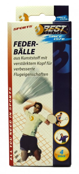 Nylon Federbälle, 4 Stück