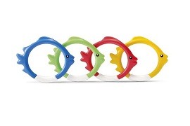 Tauchringe mit Gewicht / Fisch / 4 farbig sortiert