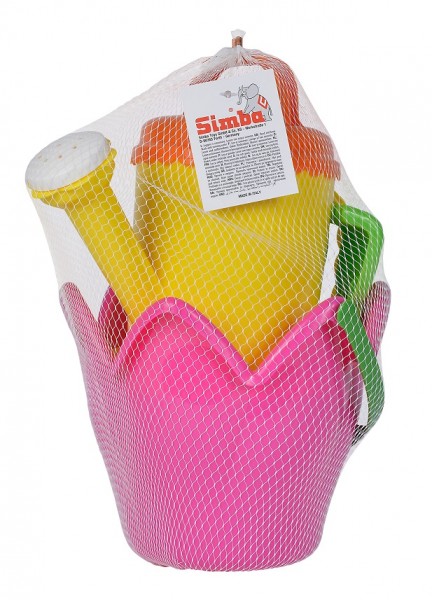 Blüten-Eimergarnitur / mit Gießer, 5-teilig