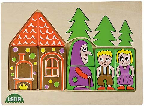 Holzpuzzle Märchen / 4-fach sortiert / 8-9 Teile