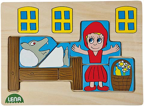 Holzpuzzle Märchen / 4-fach sortiert / 8-9 Teile