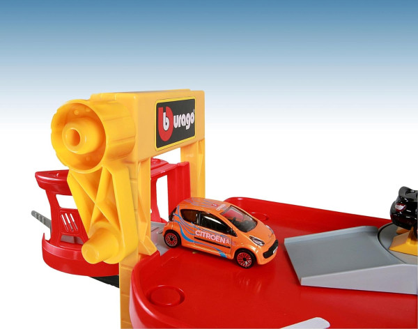 BURAGO Parking Playset, Garage, / 2 Autos, 85x69x43 cm