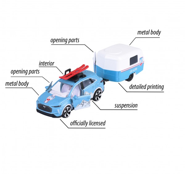 MAJORETTE Fahrzeug mit Anhänger / 13 cm / 4-fach sortiert